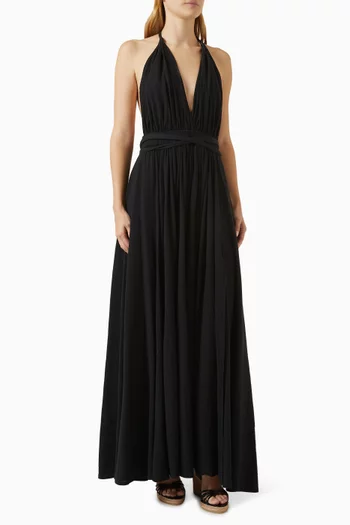 فستان هيرا طويل بظهر مكشوف قطن