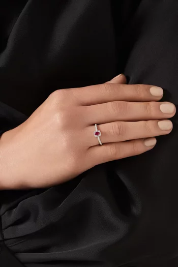 Mini Diana Ruby & Diamond Ring in 18kt White Gold