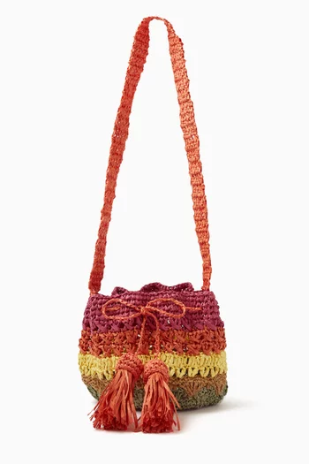 Swing Drawstring Bucket Bag in Crochet