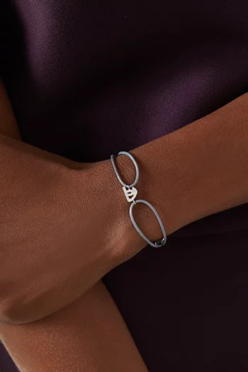Diamond Arabic Initial Thread Bracelet - Letter "H" in 18kt White Gold