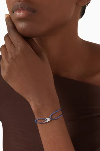 Diamond Arabic Initial Thread Bracelet - Letter "H" in 18kt White Gold