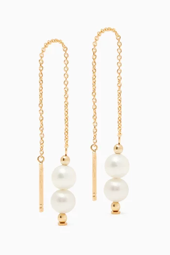 Kiku Pearl Drop Earrings in 18kt Gold