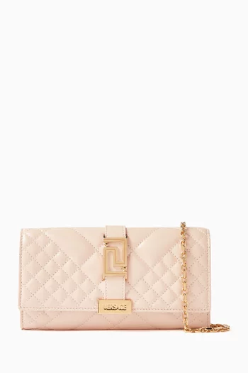 Mini Greca Goddess Clutch Bag in Quilted Leather
