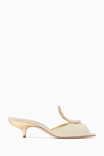 Astria 50 Crystal Mule Sandals in Nappa Leather