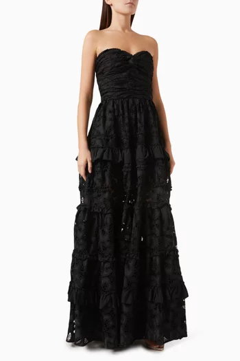 Ottilie Broderie Anglaise Maxi Dress in Lace