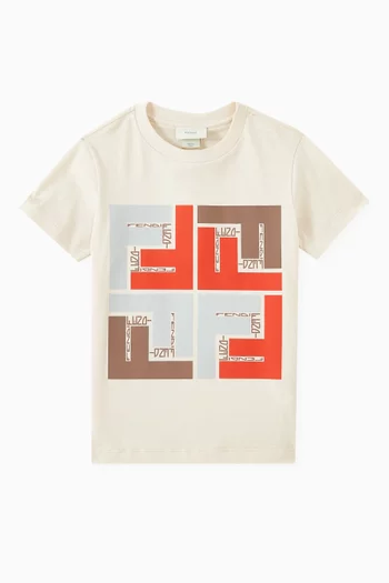 Graphic Logo Print T-shirt in Cotton Jersey