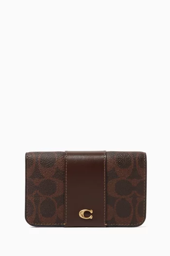 Slim Card Logo Wallet in Coated-canvas