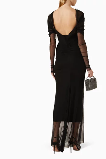 فستان فيلد طويل حرير شفاف