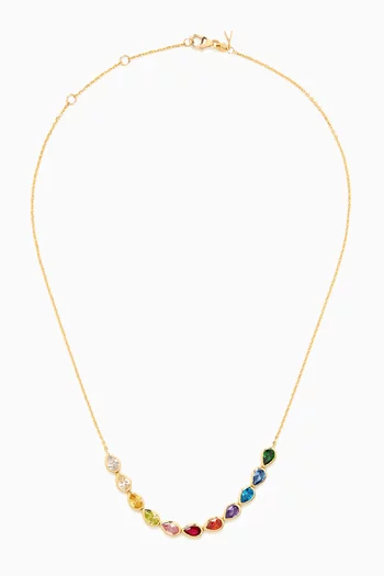 Rainbow Smile Pear-cut Necklace in 18kt Gold