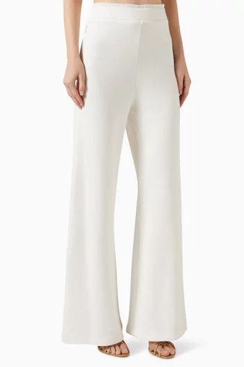 Flared Pants in Viscose-blend