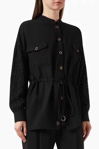 Broderie Anglaise Jacket in Viscose-blend