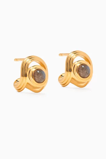 Zenyu Gemstone Stud Earrings in 18kt Recycled Gold-vermeil