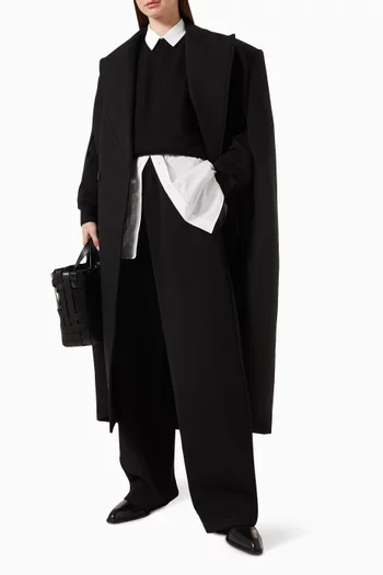 Semi-matte Track Pants in Rib-knit