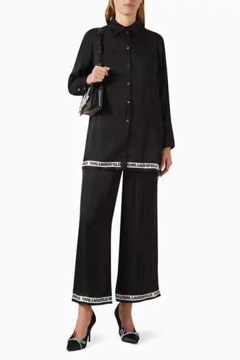 Logo Tunic Shirt in Satin