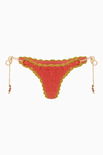 Crochet Tie Bikini Brief in Cotton