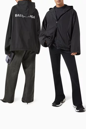 Unisex Ramadan Hooded Rain Jacket in Technical Micro Faille