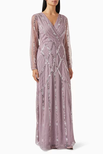 Sequin-embellished Maxi Dress