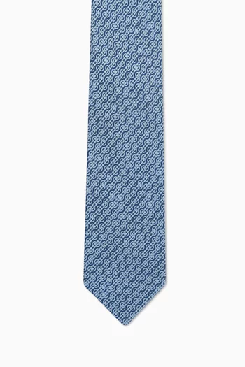 ربطة عنق بنقشة جانشيني تويل حرير