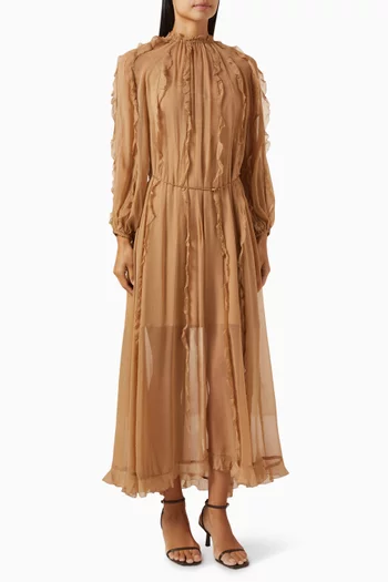 Tranquillity Billow Midi Dress in Silk