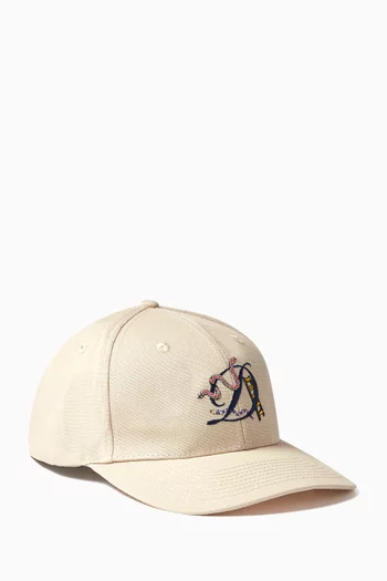 D Snake Baseball Cap in Cotton