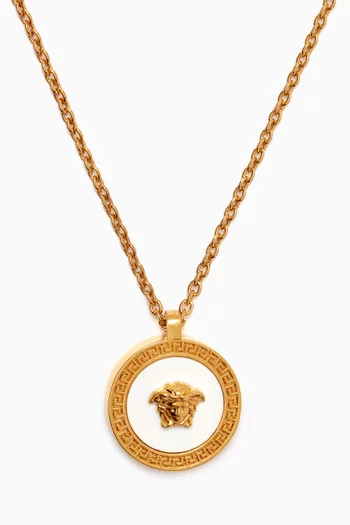 Medusa Enamel Necklace in Brass