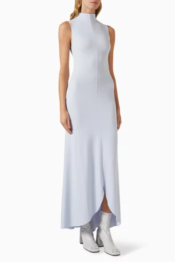 High-neck Maxi Dress in Crepe Jersey