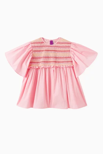 Sofia Smocked Top in Cotton