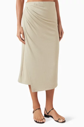 Side-Drape Midi Skirt