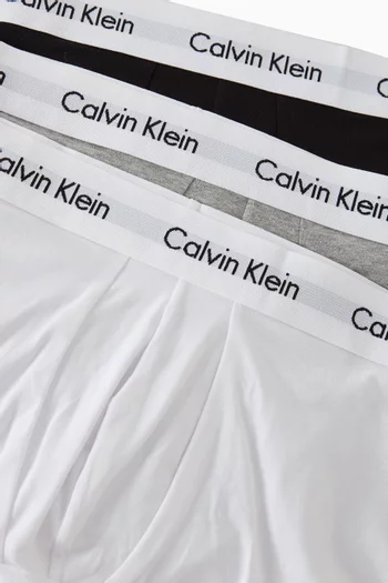 Low Rise Trunks in Cotton-stretch, Set of 3