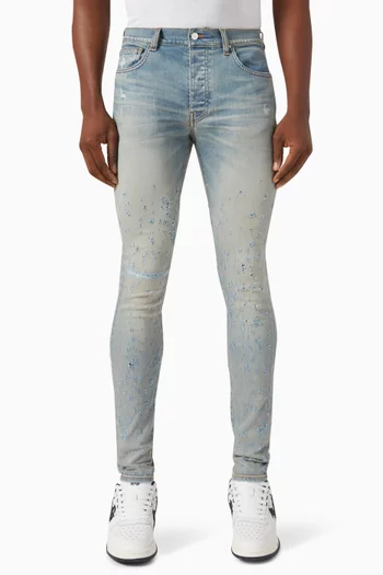 Shotgun Distressed Skinny Jeans in Denim