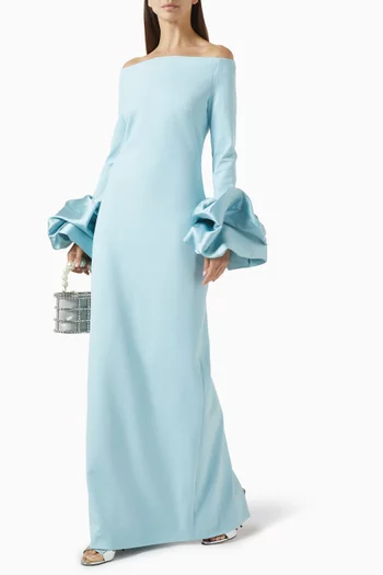 Talia Puff-cuff Maxi Dress