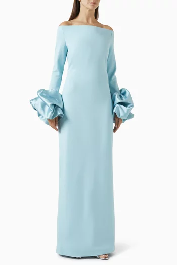 Talia Puff-cuff Maxi Dress