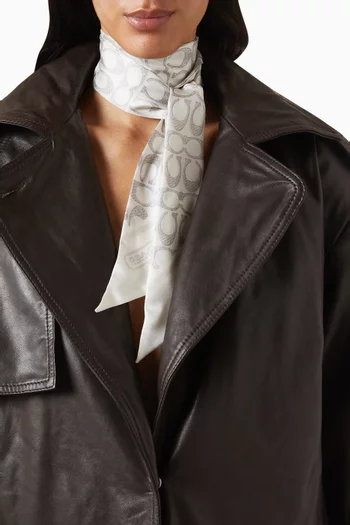 Vintage Signature Print Skinny Scarf in Silk