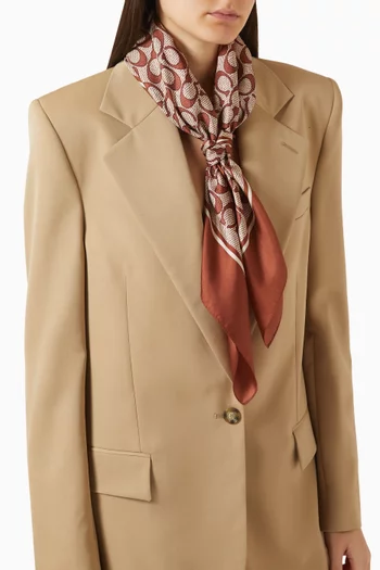 Logo-print Square Scarf in Silk