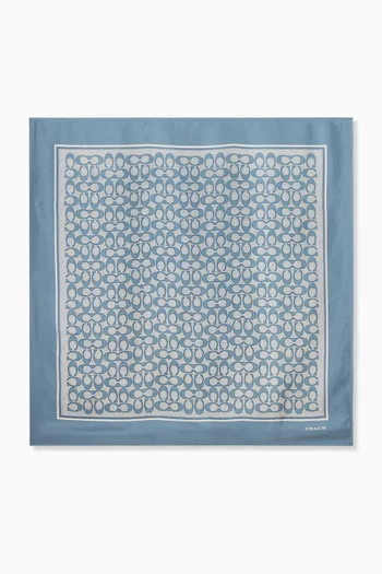 وشاح مربع بنقشة شعار الماركة حرير