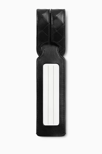 Long Tag Holder in Intrecciato Leather