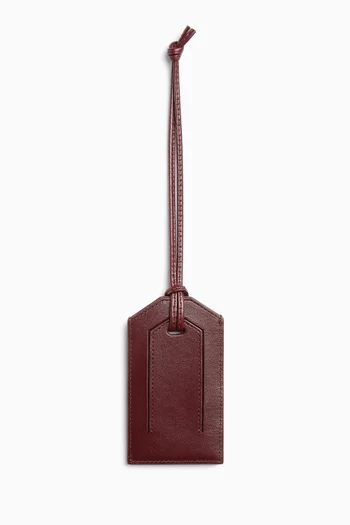 Tag Holder in Intrecciato Leather