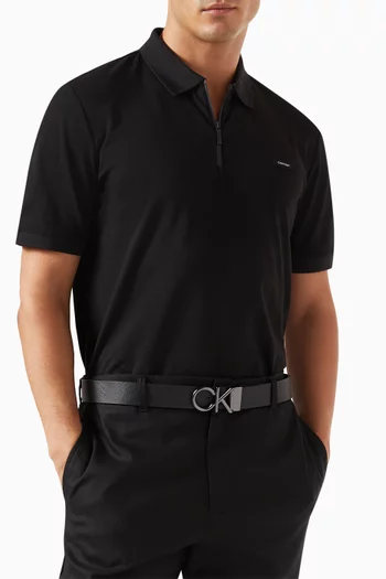 Logo Belt in Saffiano Leather