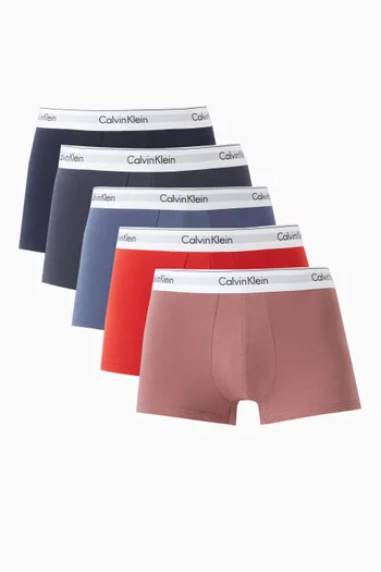 Logo Trunks in Stretch-cotton, Set of 5