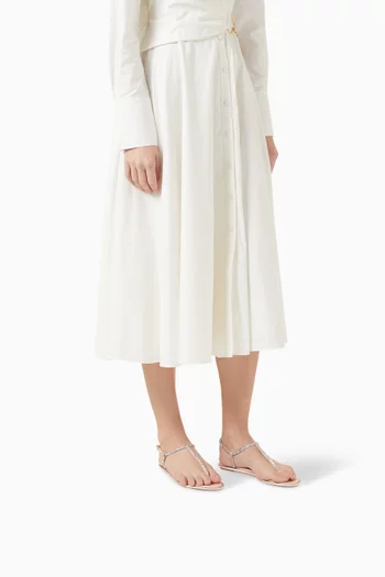 Diana Embellished Flat Sandals in Leather