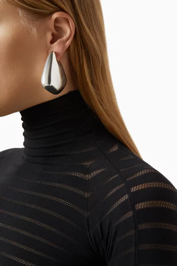 Large Fin Earrings in Sterling Silver