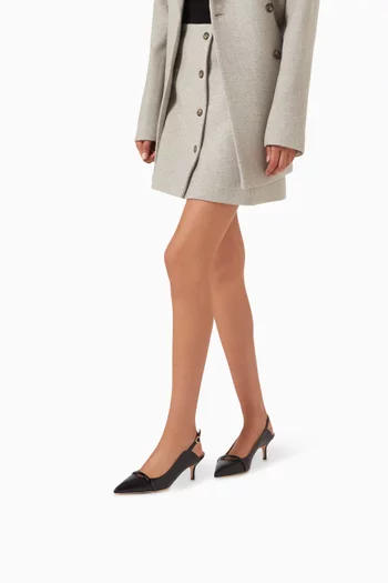 حذاء كلاسيك ماريون بسير خلفي وكعب 45 مم جلد نابا