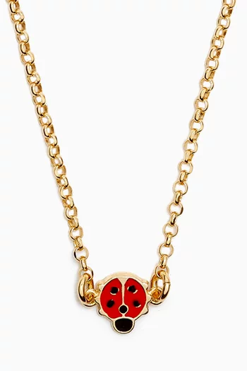 Little Princess Ladybug Necklace in 18kt Gold-plated Sterling Silver