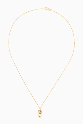 Teddy Pin Pendant Necklace in 18kt Gold