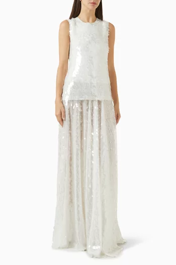 فستان سهرة مطرز بالترتر