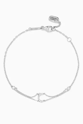 Arabic Letter ح Diamond Bracelet in 18kt White Gold