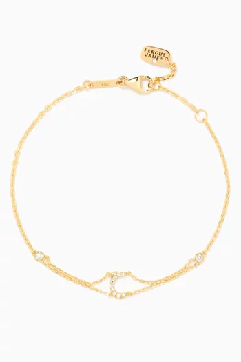 Arabic Letter 'Haa/H'  ح Diamond Bracelet in 18kt Gold