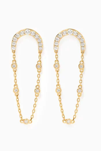 Diamond Chain Drop Earrings in 18kt Yellow Gold