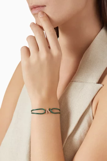 سوار ريترو بحرف "N" مرصع بالماس ذهب وردي عيار 18