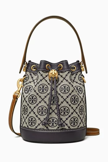 Mini T Monogram Bucket Bag in Jacquard